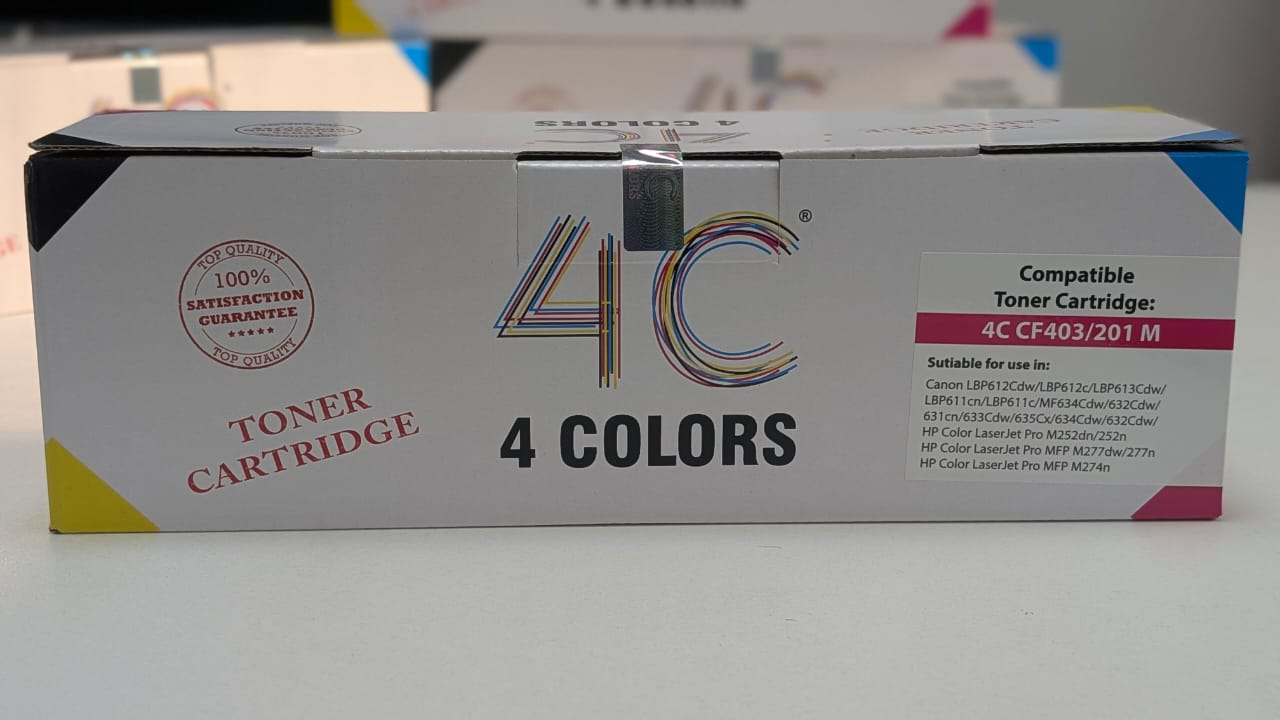 4C CF403A Magenta Toner Cartridge – High Yield, OEM Compatible, Genuine Replacement for Printers, High Yield, Vivid Color Output